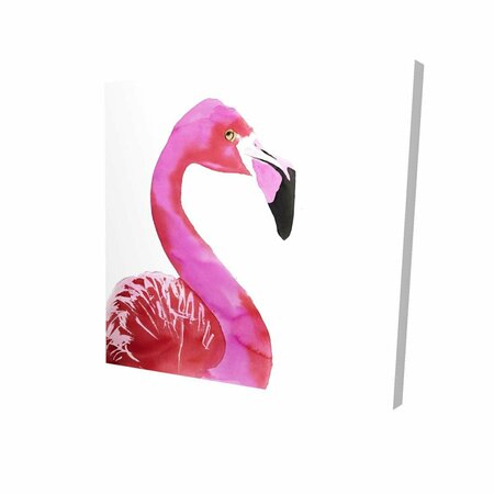 FONDO 16 x 16 in. Watercolor Proud Flamingo Profile-Print on Canvas FO2792153